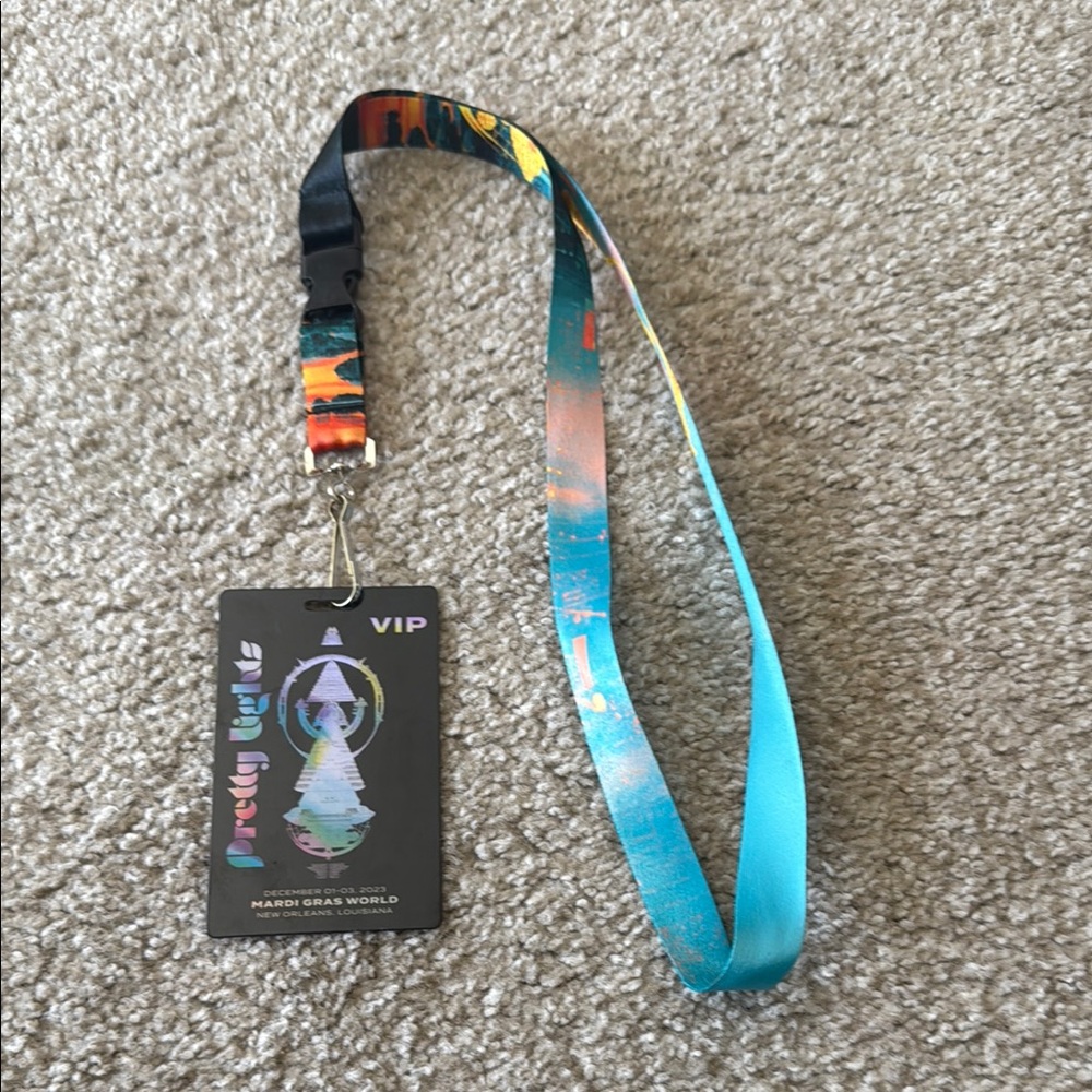 Pretty Lights Colorful VIP Lanyard Mardi Gras World 2023 Dec 1-3